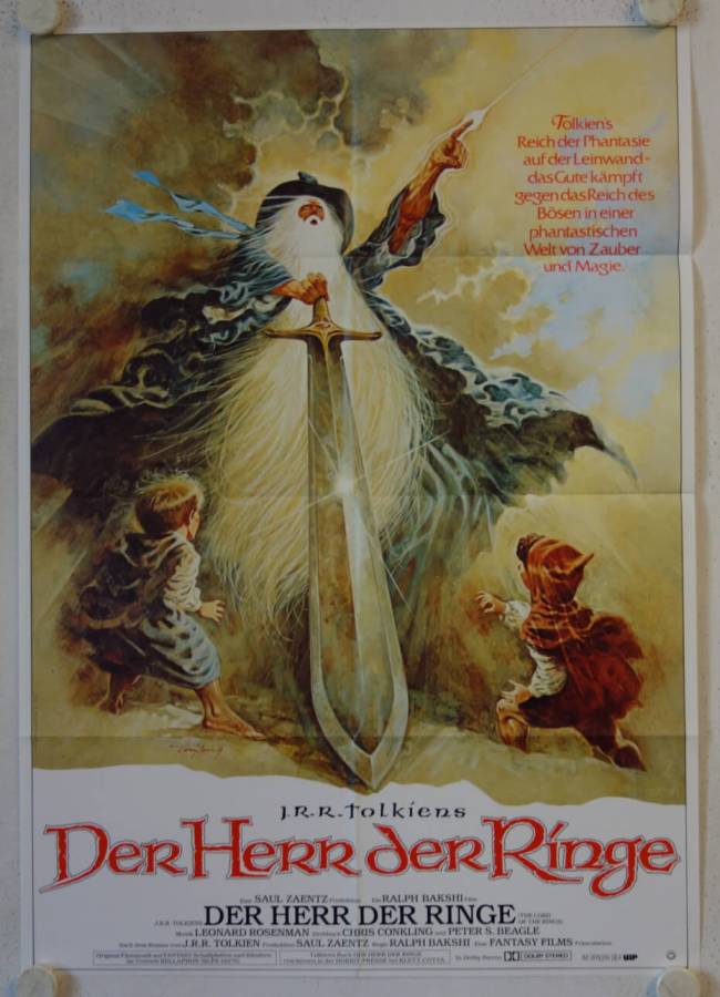Der Herr der Ringe originales deutsches Filmplakat (R80s)